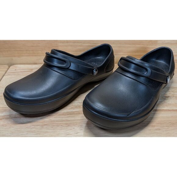 Crocs Bistro Clogs Black Women's Size 8 W8 Non-Slip Work Shoe Kitchen Restaurant - Picture 5 of 7